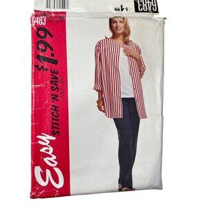 90s McCalls 6483 Misses Shirt Top and Pants Sewing Pattern Sizes 18-24 UNCUT